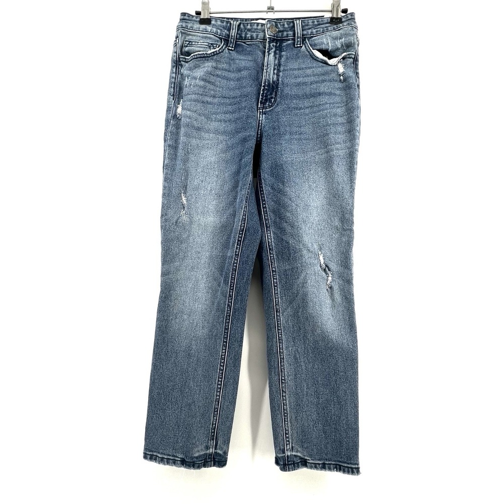Vervet by Flying Money Blue Distressed Straight Leg Jeans Women's Size 28” VT863